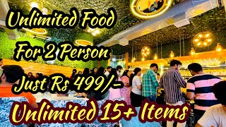 UNLIMITED FOOD Buffet for 2 Person at Rs 499  Street Food India  Best Veg Food with 15 items [upl. by Einram561]