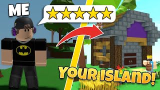 Rating YOUR island in ROBLOX ISLANDS 🔴LIVE [upl. by Tella]