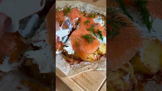 Tart with Smashed Potato Salmon and Cream Cheese asmr dinner lunchideas recipe готовка еда [upl. by Nireves]