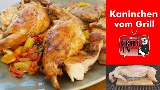 Kaninchen Grillen im Ganzen 2 Varianten ChorizoPfirsich Wokgemüse UT Deu Eng rummelgrilltv [upl. by Godard]