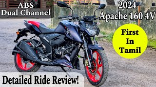 2024 Apache 160 4V Review  Dual Channel ABS First in Tamil [upl. by Artenak]