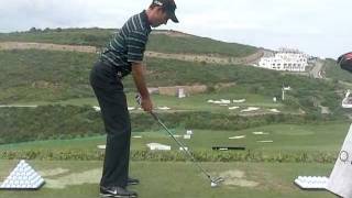 Charl Schwartzel  Golf Swing with IronDown the Line [upl. by Enilorak]