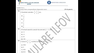 Simulare evaluare naţională ISJ Ilfov  decembrie 2022  sub I şi II [upl. by Zara]