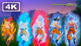 Dragon Ball Z Kakarot  All Goku Transformations Base amp Ultra Instinct 4K 60fps [upl. by Eusassilem]