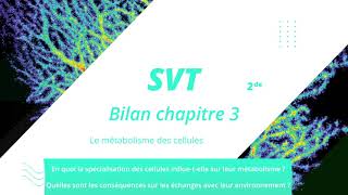 Le métabolisme des cellules SVT 2de [upl. by Riordan454]