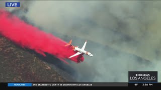 Planes drop fire retardant to stop the East Fire from spreading [upl. by Pendleton]