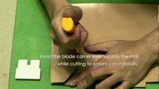 Olfa BTC1 Japanese Leather Knife and Professional Cutting Mat for Leathercraft [upl. by Nauqat]