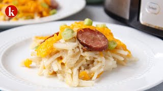 Crockpot Kielbasa Shredded Hash Brown Casserole Recipe [upl. by Selig]