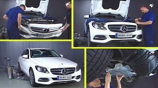 MercedesBenz CKlasse und GLCKlasse  Frontstoßstange aus und einbauen [upl. by Auqinehs23]