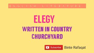 ELEGY WRITTEN IN A COUNTRY CHURCHYARD [upl. by Oiramat]