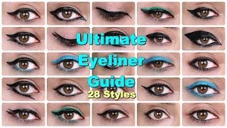 28 Eyeliner Tutorials  Ultimate Eyeliner Guide [upl. by Macknair]