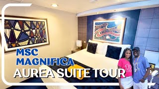 MSC Magnifica Deluxe Aurea Balcony Suite Tour  Cabin 9054 [upl. by Nahta961]