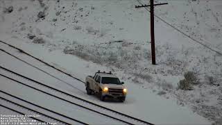 MOW Playing in snow Tehachapi loop [upl. by Ylle943]