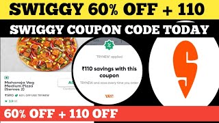 swiggy 60 off  110  swiggy coupon code today [upl. by Ondrej]