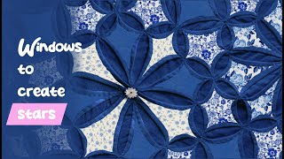 Cathedral Window Quilt Stars Block  FREE tutorial and PDF to download [upl. by Westberg]