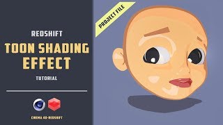 Simple toon shading effect in redshift CINEMA 4D TUTORIAL [upl. by Selestina]