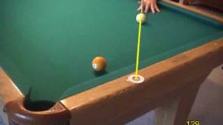 Pool and billiards drill for aiming shallowangle onerail kick shots from VEPP IV NV C13 [upl. by Civ911]