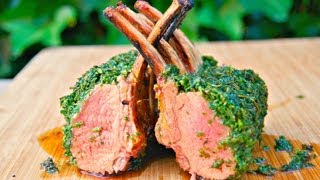 How To Roast a Rack of Lamb  Lamb carre  Lamb chops  Lamb loin Green Crusted Barbecue Recipe [upl. by Remoh]