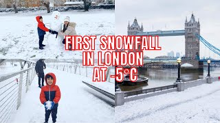 Snowfall in London 2021 🌨❄️ in UK 🇬🇧  Indian Vlogs from UK  snowfall vlog  Maza aa gaya 😍😍 [upl. by Oiramat]