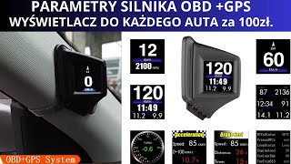 Uniwersalny wyświetlacz parametrów silnika HUD OBD GPS za 100zł do każdego auta z OBD2 [upl. by Edecrem]