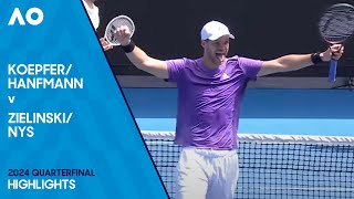 HanfmannKoepfer v NysZielinski Highlights  Australian Open 2024 Quarterfinal [upl. by Anitsenre]