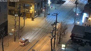 Heavy snowfall at midnight in Sapporo Hokkaido  December 18 2022 [upl. by Niklaus]