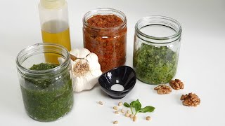 Pesto  3 recettes 3 méthodes simples pour faire de délicieux pestos [upl. by Lerat986]