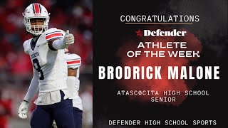 Athlete of the Week  Brodrick Malone [upl. by Ahsilef863]