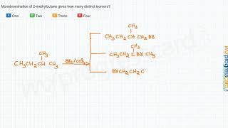 Monobromination of 2methylbutane gives how many distinct isomers [upl. by Sirod318]