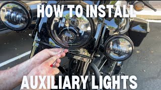 How to Install Auxiliary Lights on a Harley Davidson harleydavidson [upl. by Marina]