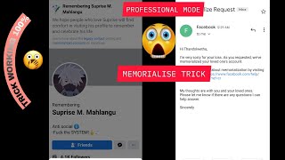 How to Memorialize Pro Mode Facebook Account  PART 2 🦹🏿‍♂️💯TRICK FULL WORKING NEW 2023 TRICK🦹🏿‍♂️ [upl. by Annoik]