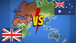 UNITED KINGDOM vs AUSTRALIA  WorldBox Timelapse [upl. by Leckie]