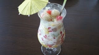 Chè Thái  Mixed Fruits in Coconut Milk Dessert Recipe  Helens Recipes [upl. by Nnylram]