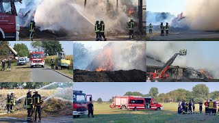 Scheune in Vollbrand Feuerwehr rettet ca 120 Kühe Einsatz bei Großbrand in BohmteHunteburg [upl. by Southard]