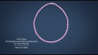 4522 Carat Pink Sapphire and Diamond Necklace by Oscar Heyman  MS Rau [upl. by Artenra728]