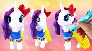 Disney Snow White Costume for Rarity with CETIM 3D Doodler Pen MLP Pony Custom [upl. by Aelak]