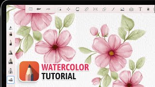 Autodesk Sketchbook Watercolour Tutorial  Using FREE Brushes  Create Paper Texture [upl. by Ornie307]