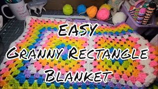 Crochet Club  Crochet And Chat  EASY Granny Rectangle Blanket [upl. by Robinet266]