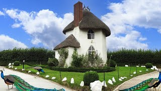 Fairytale Come to Life Mushroom Cottage and Wild Peacock Village in Cotswolds England [upl. by Laryssa787]