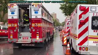 COMPLIATION OF quotFDNY RESCUE 3 ONLYquot RESPONDING ON THE STREET OF THE BRONX IN NEW YORK CITY [upl. by Attenat917]