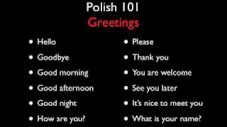 Polish 101  Greetings  Level One [upl. by Ahseile]