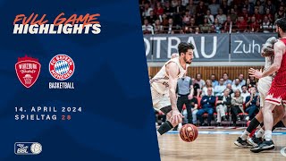 Würzburg Baskets vs FC Bayern München Basketball  Full Game Highlights  Spieltag 28 202324 [upl. by Crispin801]