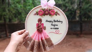 Happy Birthday Girl Embroidery Hoop with Free Pattern ❤️ Hair Embroidery for Beginners  Gossamer [upl. by Jeff]