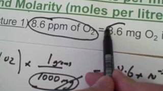 Converting between parts per million ppm milligrams per litre and moles per litre [upl. by Irt]