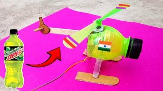 How To Make A HELICOPTER Using Plastic Bottle  flying helicopter [upl. by Jump734]