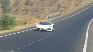 Lamborghini Aventador at Mumbai  Nashik Highway Kasara Ghat [upl. by Assiram]