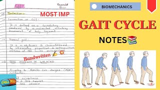 GAIT CYCLE NOTES📚🚶‍♂️ BIOMECHANICS Physiotherapy 2nd Yr💥 [upl. by Annahc]