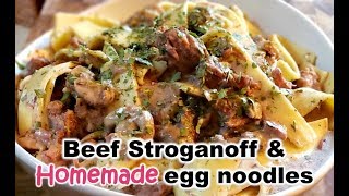 Beef Stroganoff with homemade egg noodles [upl. by Enelrahc66]