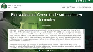 COMO DESCARGAR EL CERTIFICADO DE ANTECEDENTES JUDICIALES DE LA POLICÍA NACIONAL COLOMBIANA [upl. by Alusru]