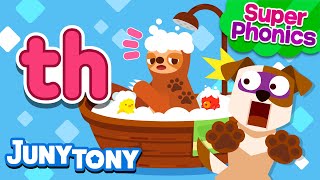 ⭐Super Phonics  th Song  🦥🛁 Sloth’s Bathtime  Phonics Song for Kids  JunyTony [upl. by Roshan]